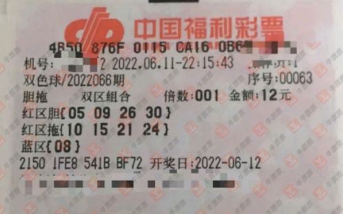 2022年双色球期晒票